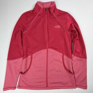 The North Face Womens Pink Full Zip Fleece Jacket Mock Neck Two Tone Small S/P